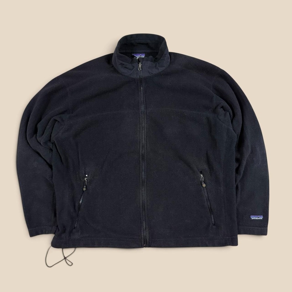 Vintage Patagonia Radiant Fleece Jacket Zip Up Black Mens XL Some Wear
